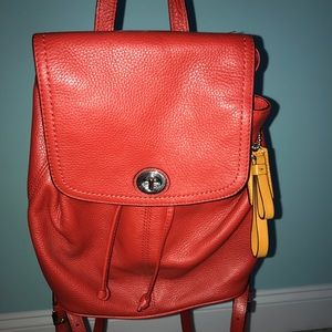 Red-Orange Coach Backpack